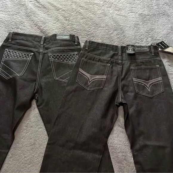 NEW 2 Pairs of Denim Culture Men’s Black Denim Jeans (Bundle) - Picture 2 of 7
